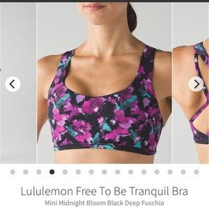 Lululemon ladies Free To Be Tranquil Bra size 8